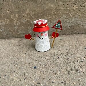 Textured Snowman Ornament “Snowman Crossing” Holiday Decor